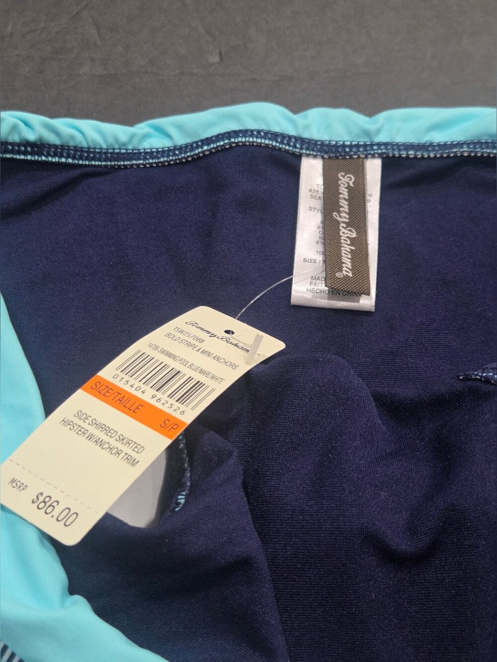 NWT Tommy Bahama Navy and Aqua Swim Bottom Skirted Sz.S/P - Picture 5 of 9